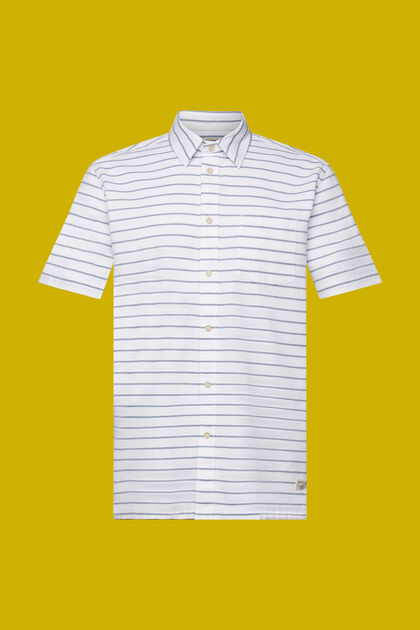 Hemd aus gestreiftem Waffel-Piqué, 100 % Baumwolle