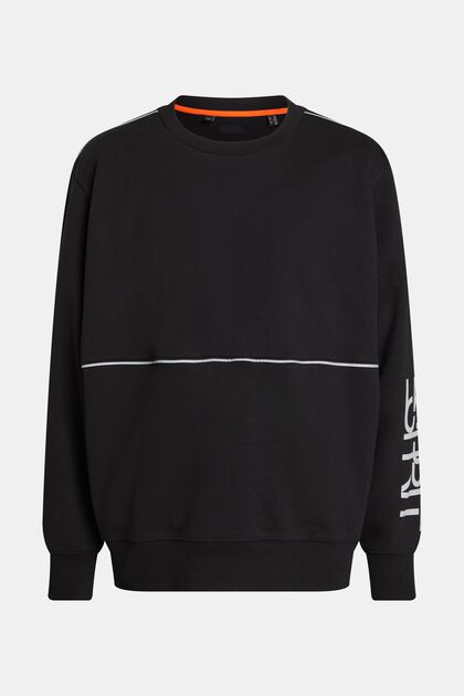 Oversize-Sweatshirt mit Logo-Print, BLACK, overview