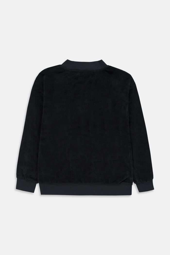 Sweatshirt aus Samt, BLACK, detail image number 1