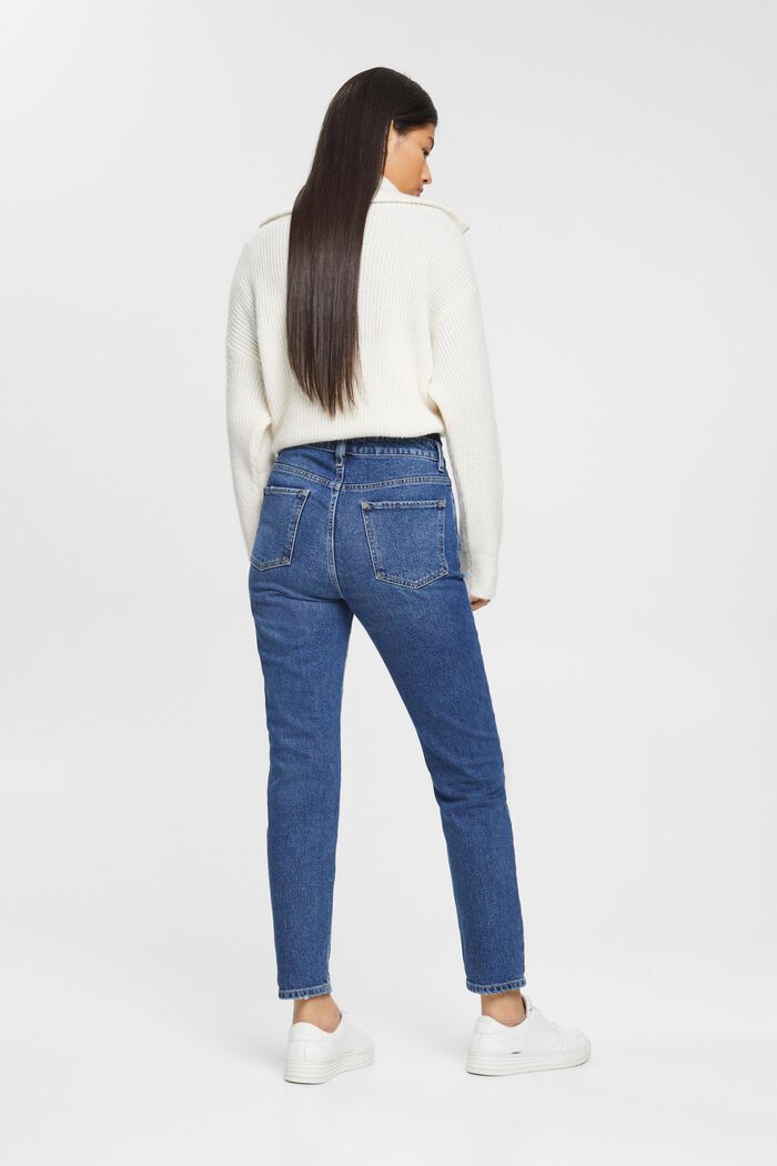 High-Rise Boyfriend Jeans mit Ripped-Details, BLUE LIGHT WASHED, detail image number 3