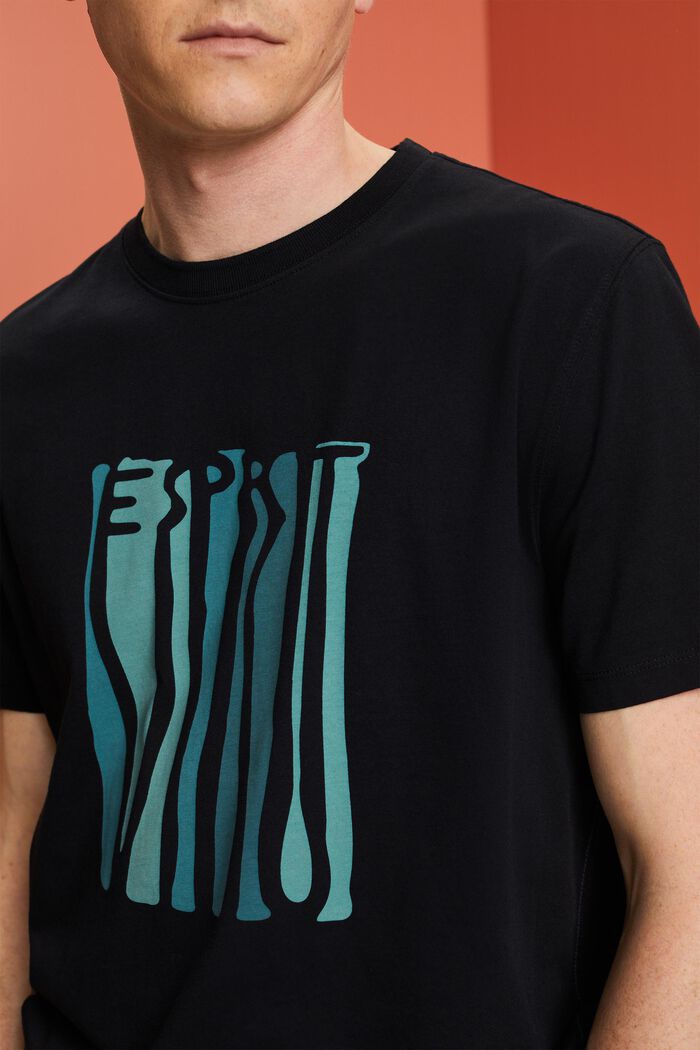 Bedrucktes Jersey-T-Shirt, 100 % Baumwolle, BLACK, detail image number 2