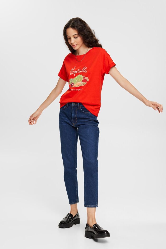 T-Shirt mit Print, RED, detail image number 4