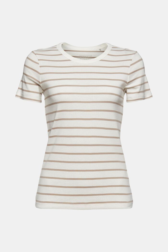 T-Shirt mit Streifen, 100% Organic Cotton, OFF WHITE, detail image number 5