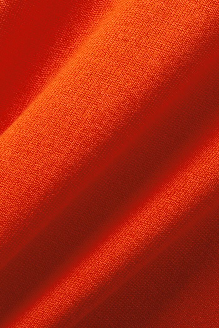 Gestreifter Rundhals-Pullover, BRIGHT ORANGE, detail image number 5