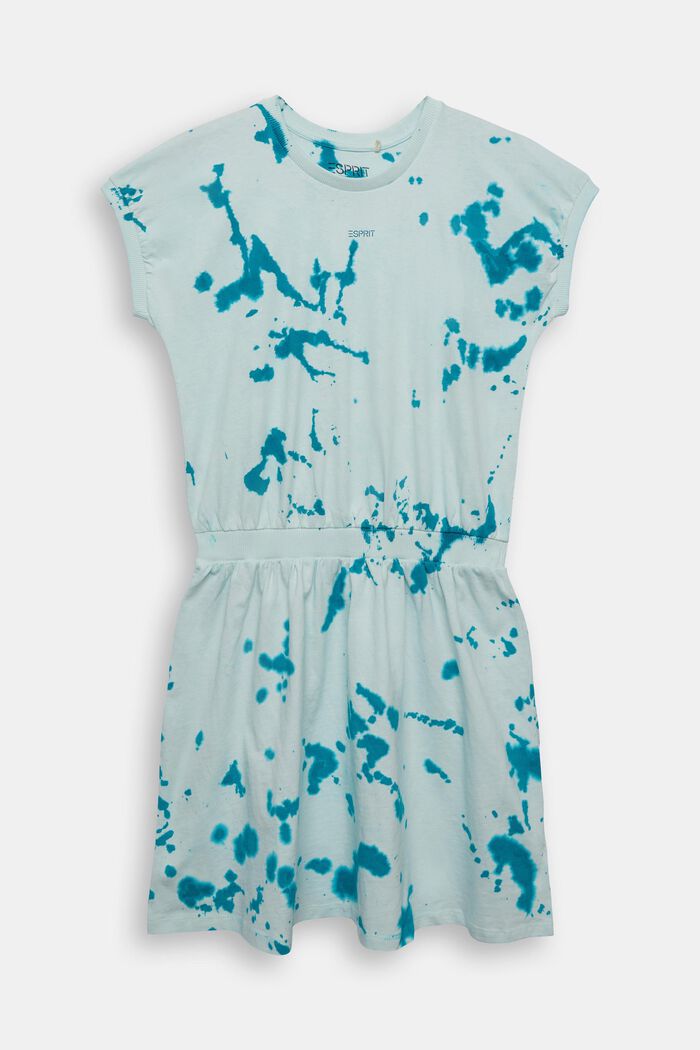 Kleid mit Rundhalsausschnitt und Print, LIGHT AQUA GREEN, detail image number 0