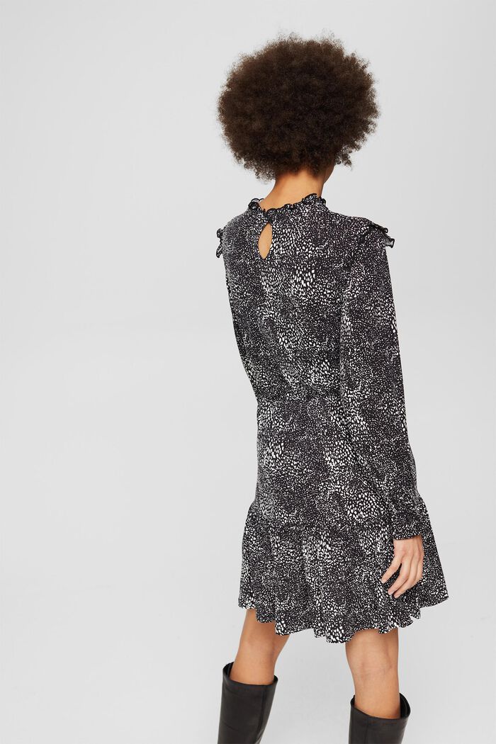 Jerseykleid mit Rüschen, LENZING™ ECOVERO™, NEW BLACK, detail image number 2