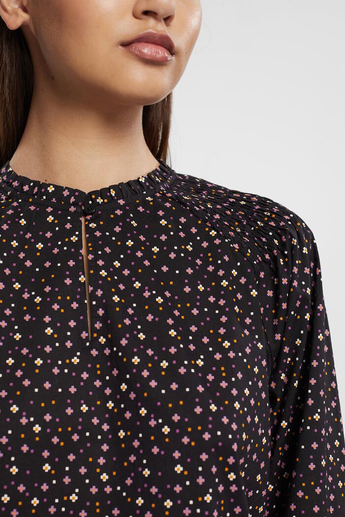 Bluse mit Muster, organische Baumwolle, BLACK, detail image number 2
