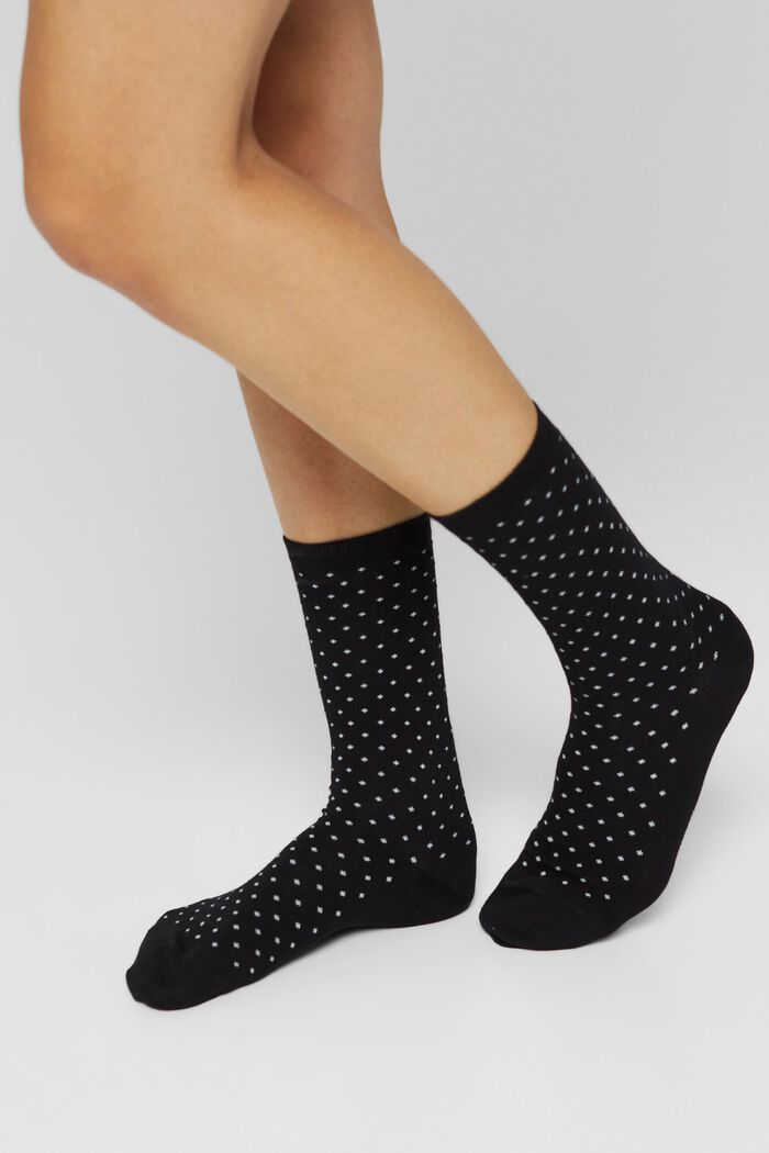 2er-Pack Socken mit Polka Dots, Bio-Baumwolle, BLACK, detail image number 2