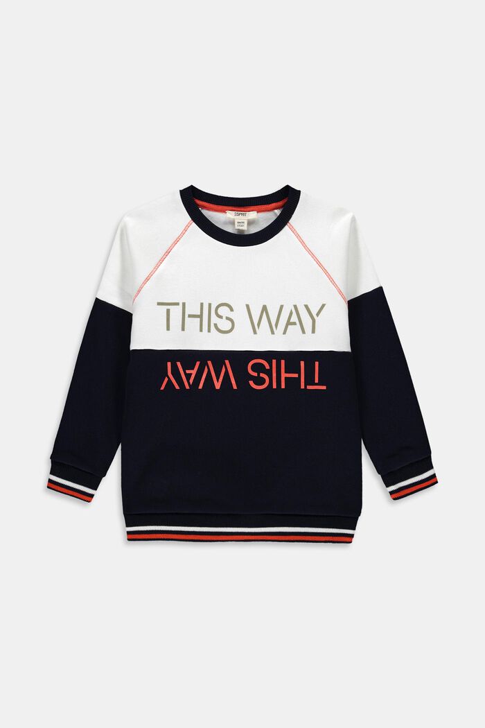 Sweatshirt mit Print, 100% Baumwolle, NAVY, detail image number 0