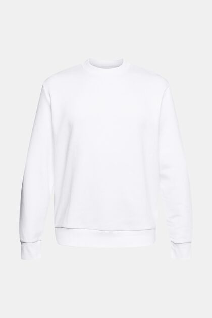 Recycelt: unifarbenes Sweatshirt, WHITE, overview