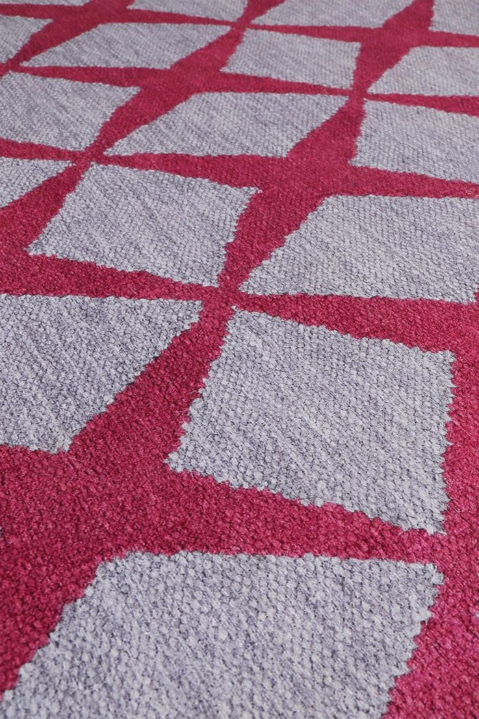 Kurzflor-Teppich mit upgecycelter Baumwolle, BORDEAUX RED, detail image number 4