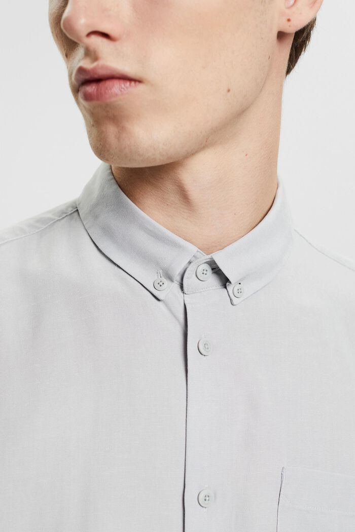 Mit Leinen: Button-Down-Hemd, LIGHT GREY, detail image number 2