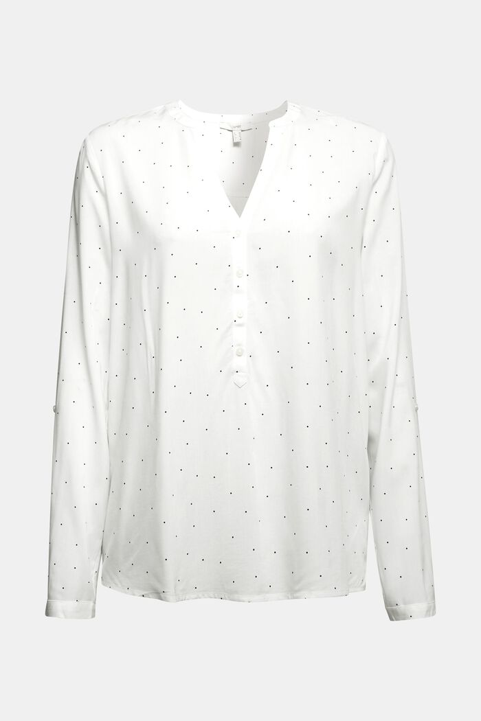 Henley-Bluse aus LENZING™ ECOVERO™, OFF WHITE, overview