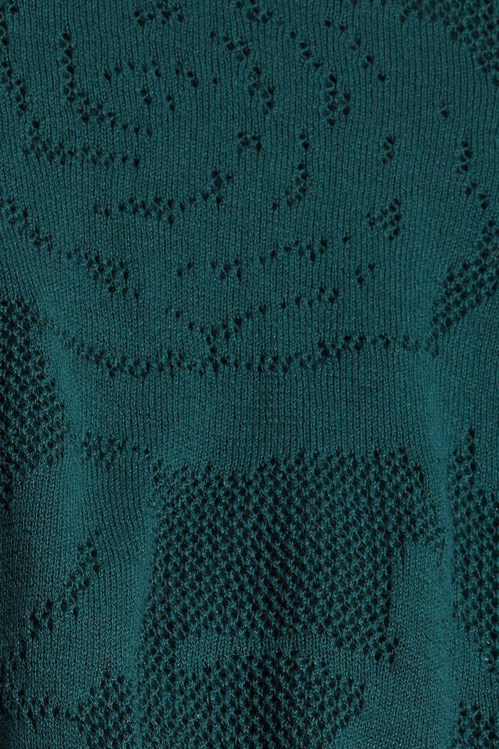 Pullover aus Ajourstrick, DARK TEAL GREEN, detail image number 1