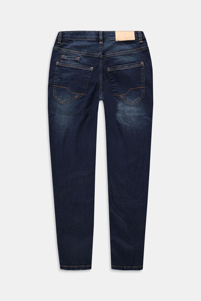 Tapered Jeans mit Verstellbund, BLUE BLACK WASHED, detail image number 1
