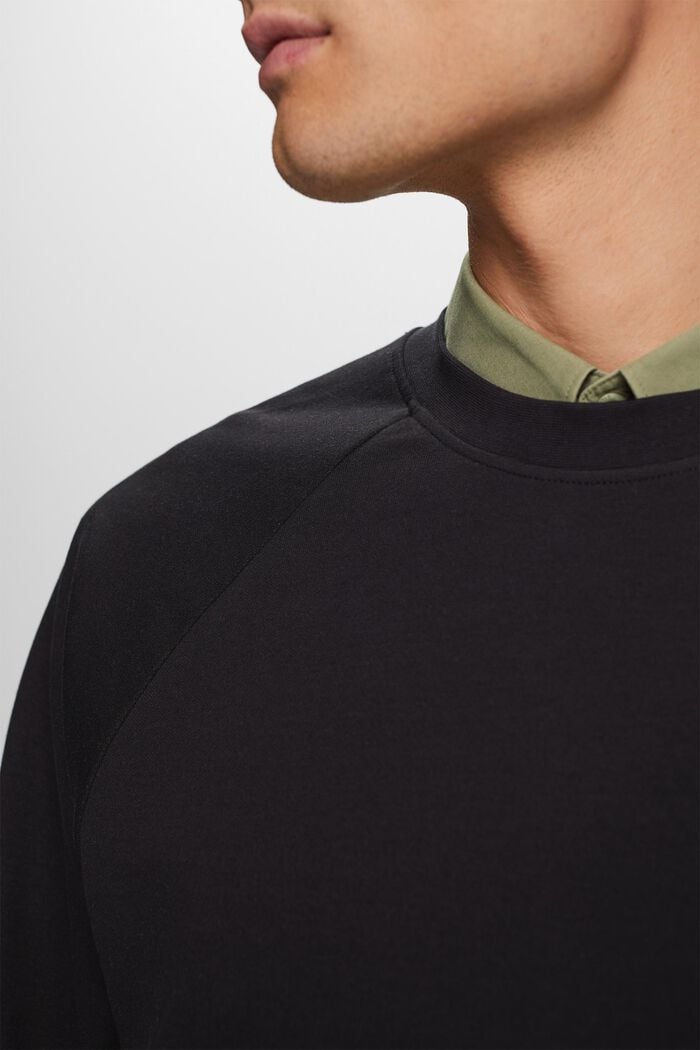 Klassisches Sweatshirt, Baumwollmix, BLACK, detail image number 2