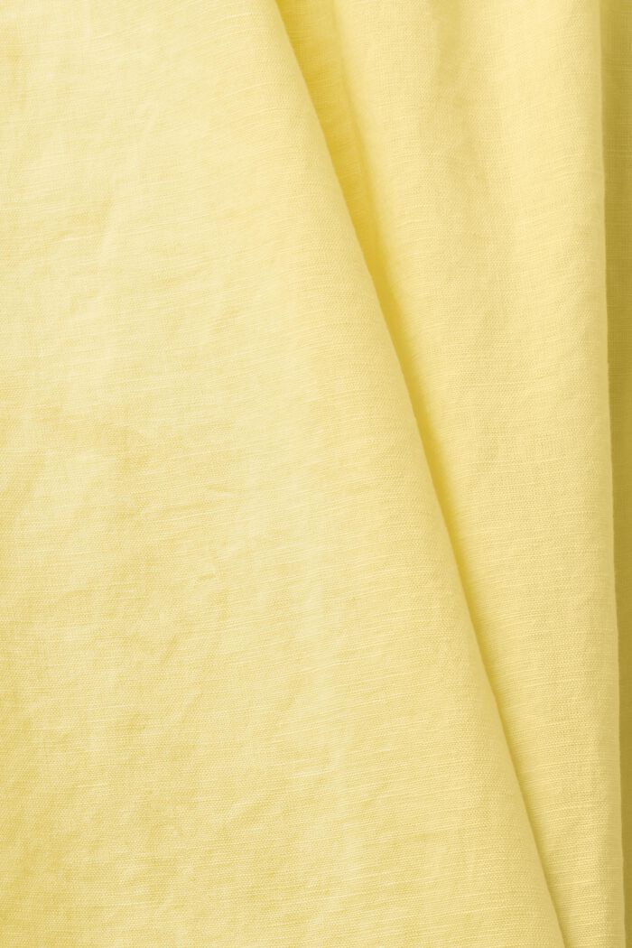 Ärmellos Bluse aus einem Leinenmix, LIGHT YELLOW, detail image number 4
