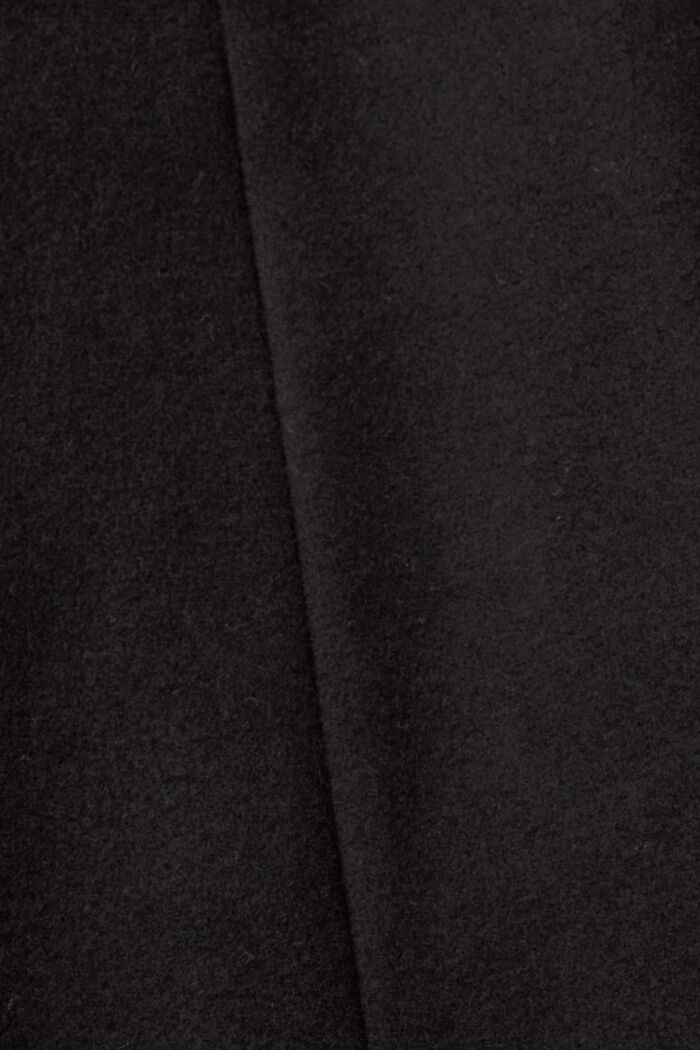 Mantel aus Wollmix mit abnehmbarer Kapuze, BLACK, detail image number 5