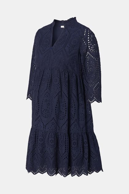 Kleid mit Lochstickerei und Stillfunktion, NIGHT SKY BLUE, overview