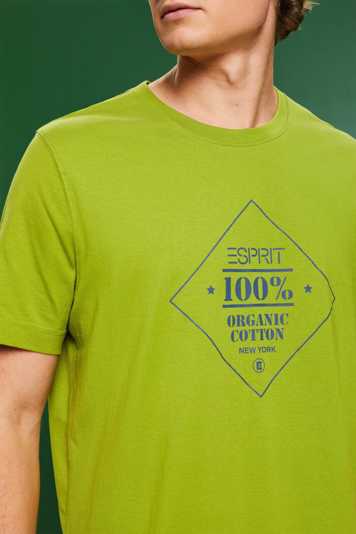 Baumwoll-T-Shirt mit Logoprint, LEAF GREEN, detail image number 3