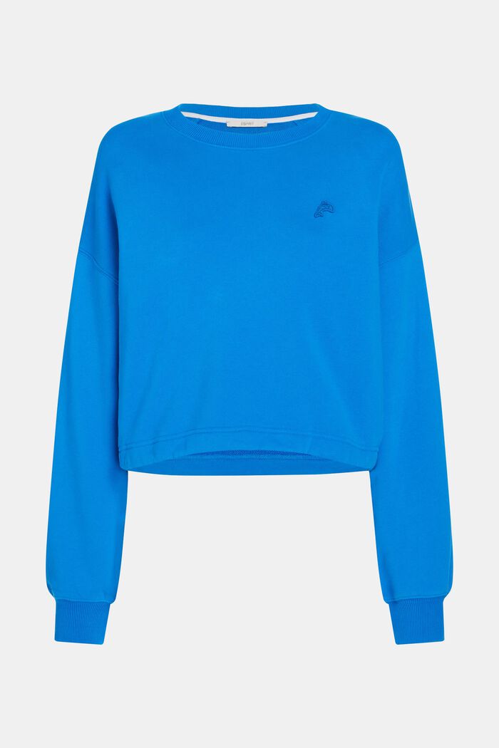 Cropped Sweatshirt mit Delfin-Patch, BLUE, overview