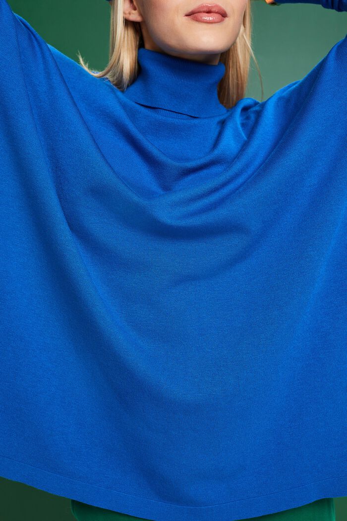 Rollkragenpullover mit Fledermausärmeln, BRIGHT BLUE, detail image number 3