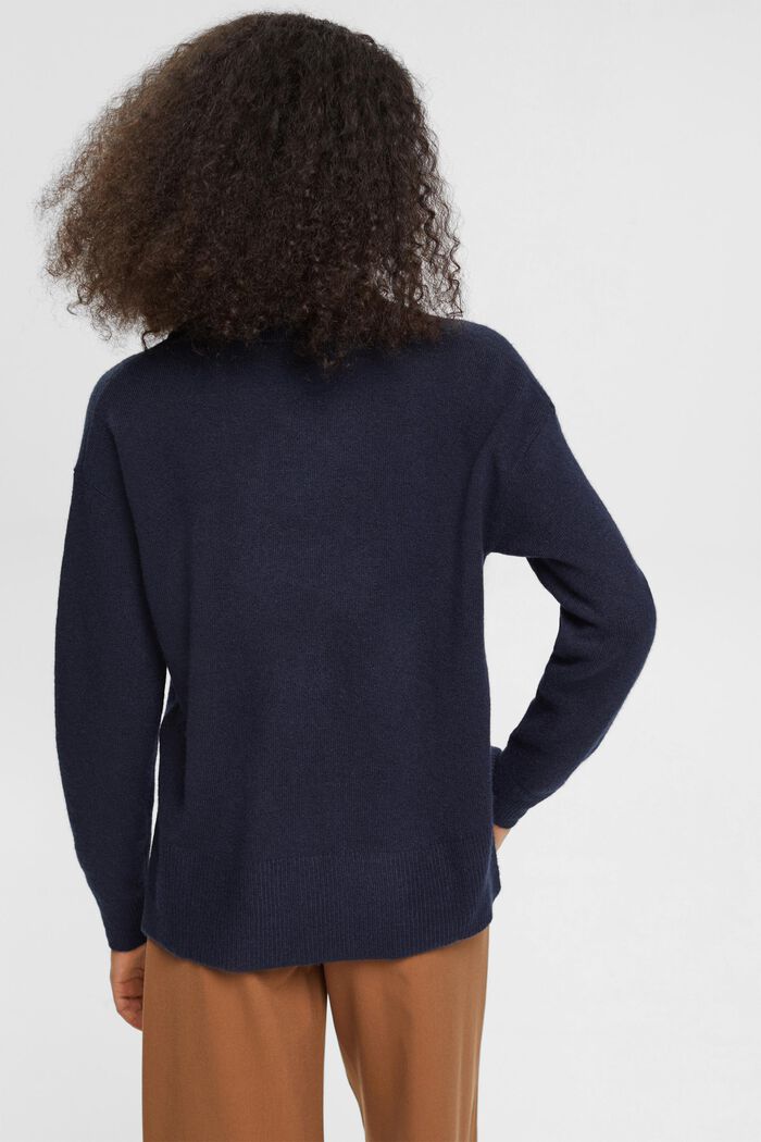 Gestreifter Pullover mit Woll-Blend, NAVY, detail image number 4