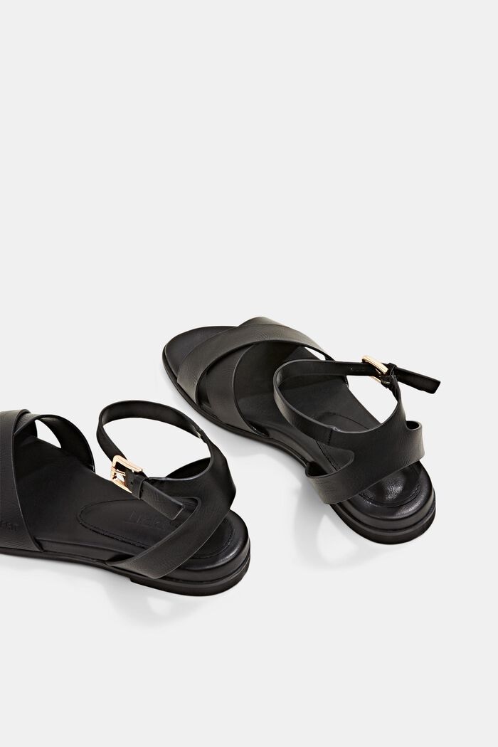 Sandalen mit überkreuzten Riemen, BLACK, detail image number 5