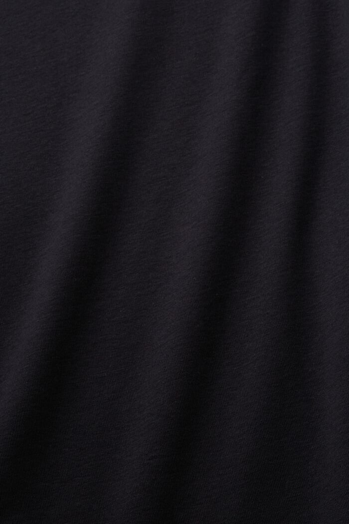Rundhals-T-Shirt, 100 % Baumwolle, BLACK, detail image number 5
