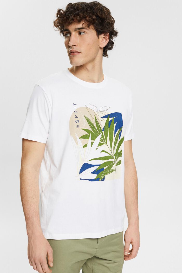 Jersey-T-Shirt mit Pflanzen-Print