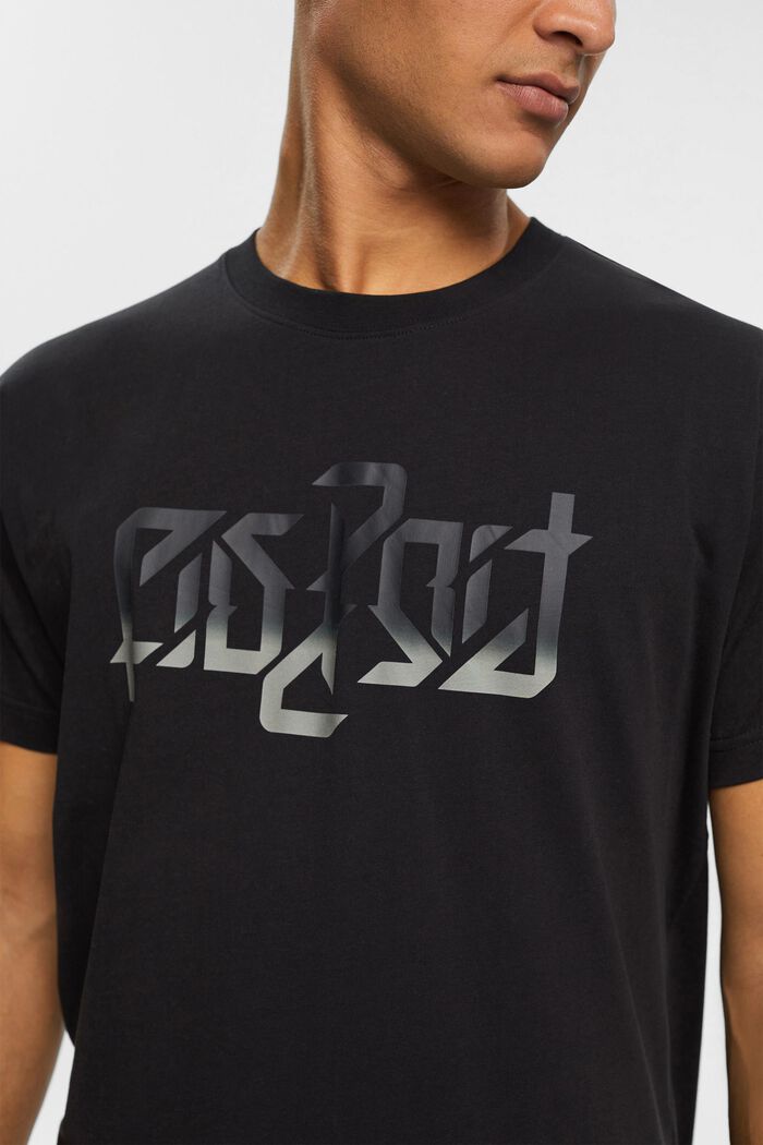 AMBIGRAM Cube Print T-Shirt, BLACK, detail image number 1