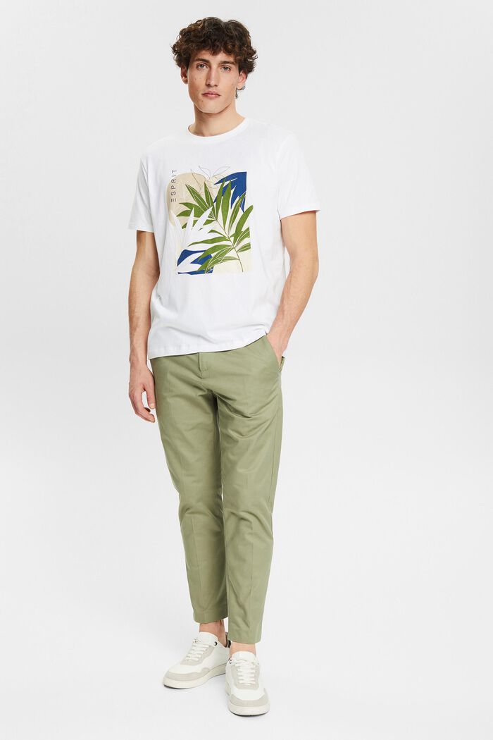 Jersey-T-Shirt mit Pflanzen-Print, WHITE, detail image number 6