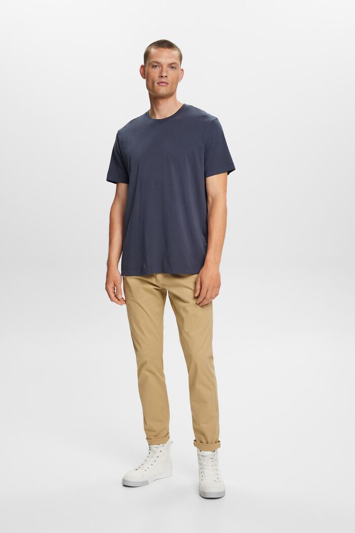 Rundhals-T-Shirt aus Jersey, 100 % Baumwolle, NAVY, detail image number 4
