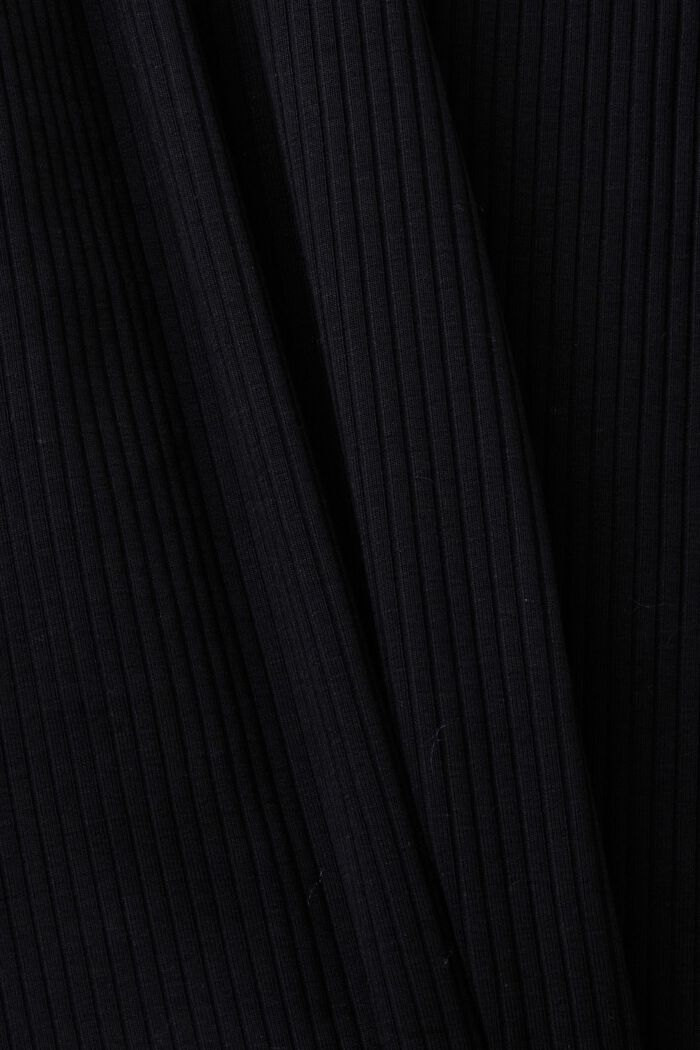 Geripptes Midikleid mit Schulter-Cut-Outs, BLACK, detail image number 5