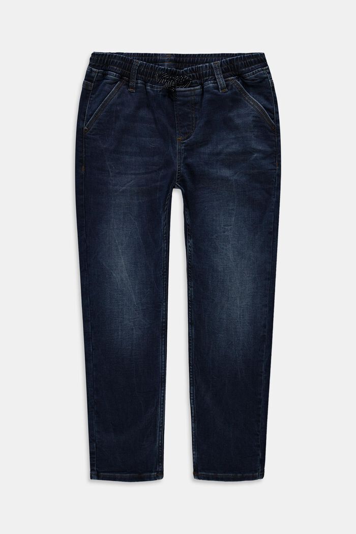 Jeans mit Elastikbund, BLUE DARK WASHED, detail image number 0