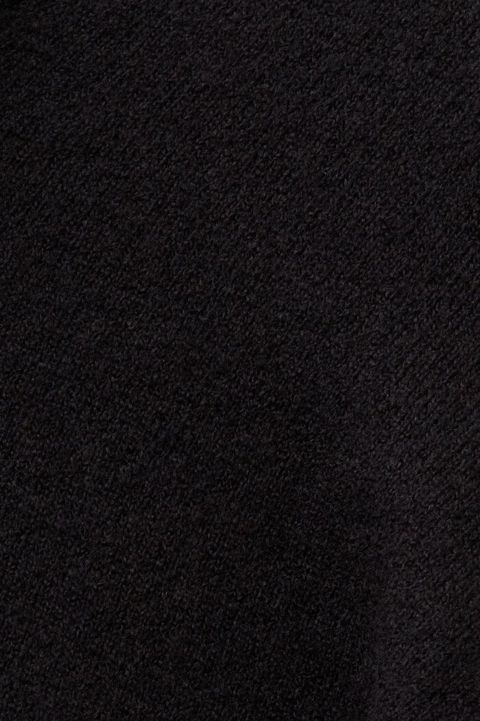 Strick-Midikleid aus Wollmix, BLACK, detail image number 5