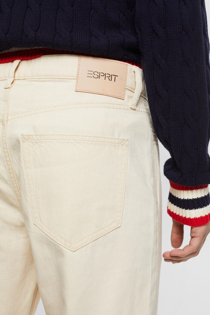 Gerade, konische Jeans mit mittelhohem Bund, OFF WHITE, detail image number 3