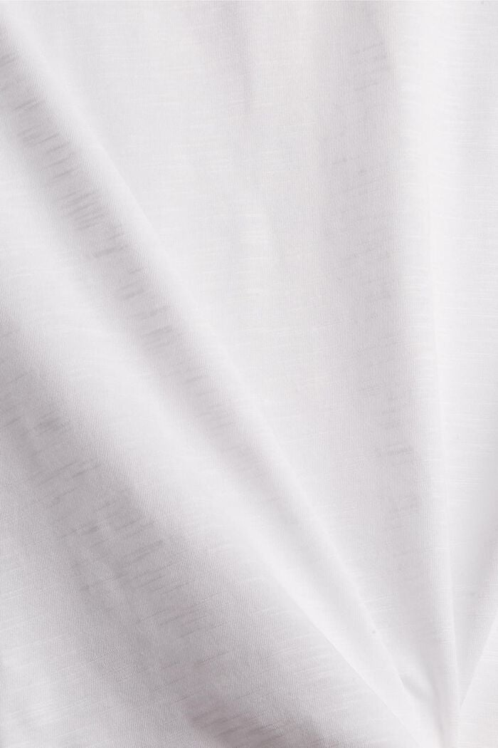 CURVY T-Shirt mit V-Ausschnitt, Bio-Baumwolle, WHITE, detail image number 1