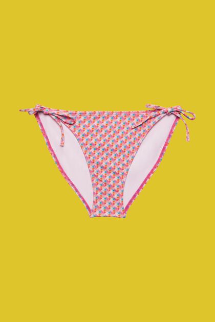 Mehrfarbige Bikinihose mit Bändern, PINK FUCHSIA, overview
