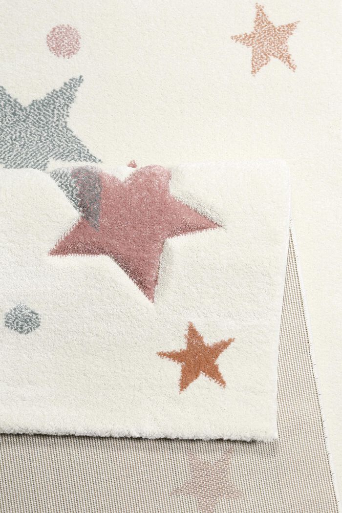Kinder-Kurzflorteppich mit Sternen, WHITE, detail image number 2