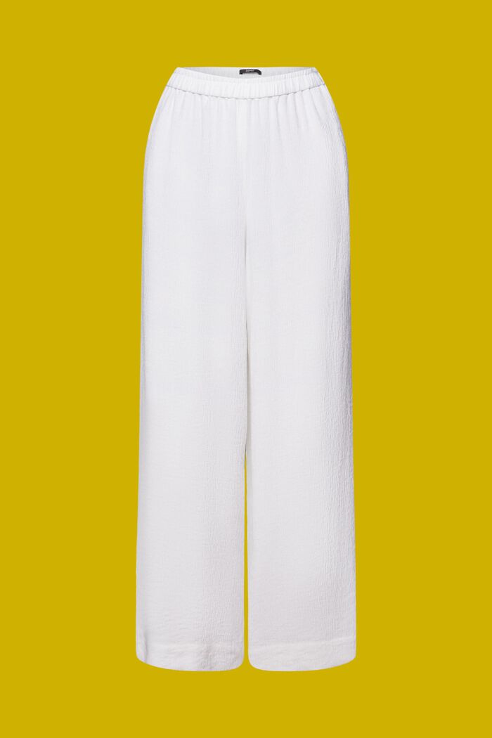 Pull-on-Hose mit weitem Bein und Crinkle-Optik, WHITE, detail image number 9