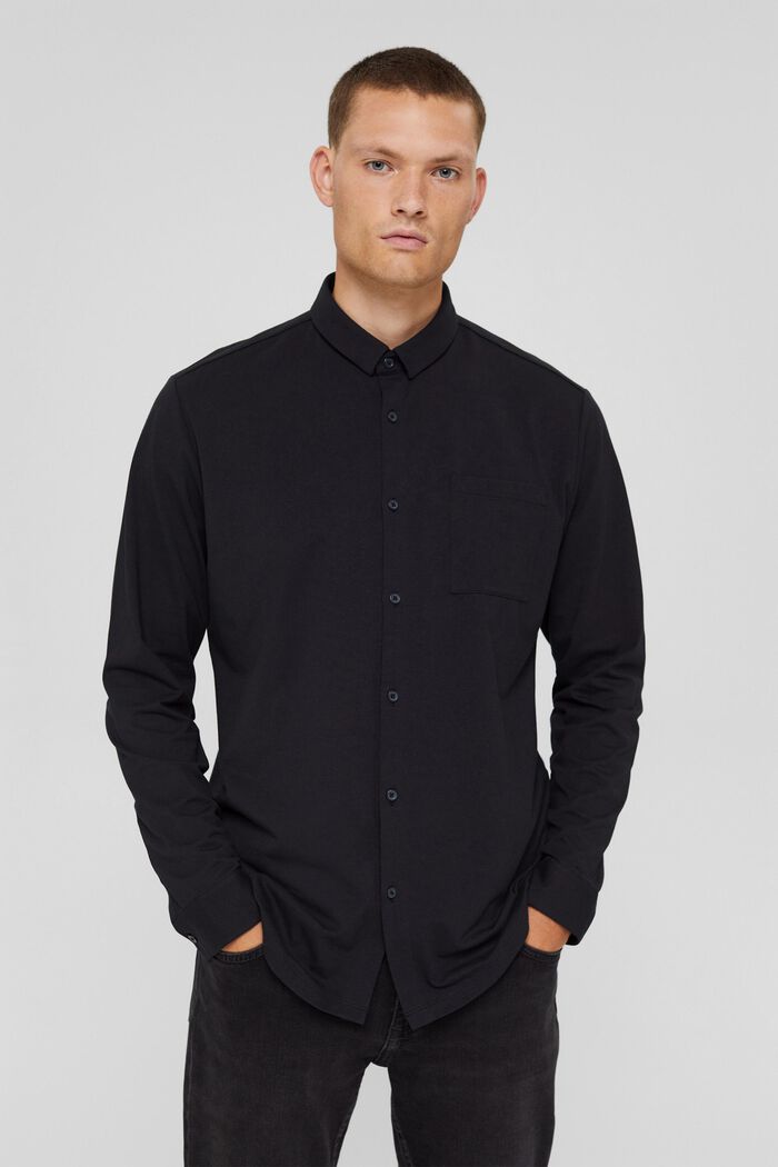 Jersey-Hemd mit COOLMAX®, BLACK, overview