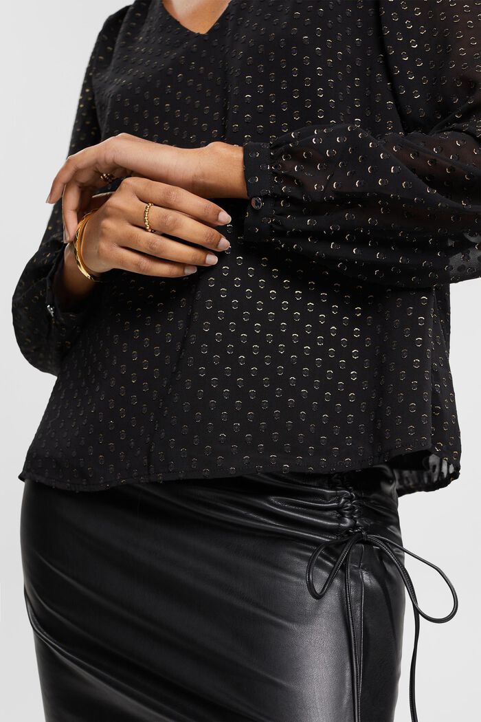 ESPRIT - Bluse mit V-Ausschnitt und goldenem Glitter-Effekt in unserem  Online Shop
