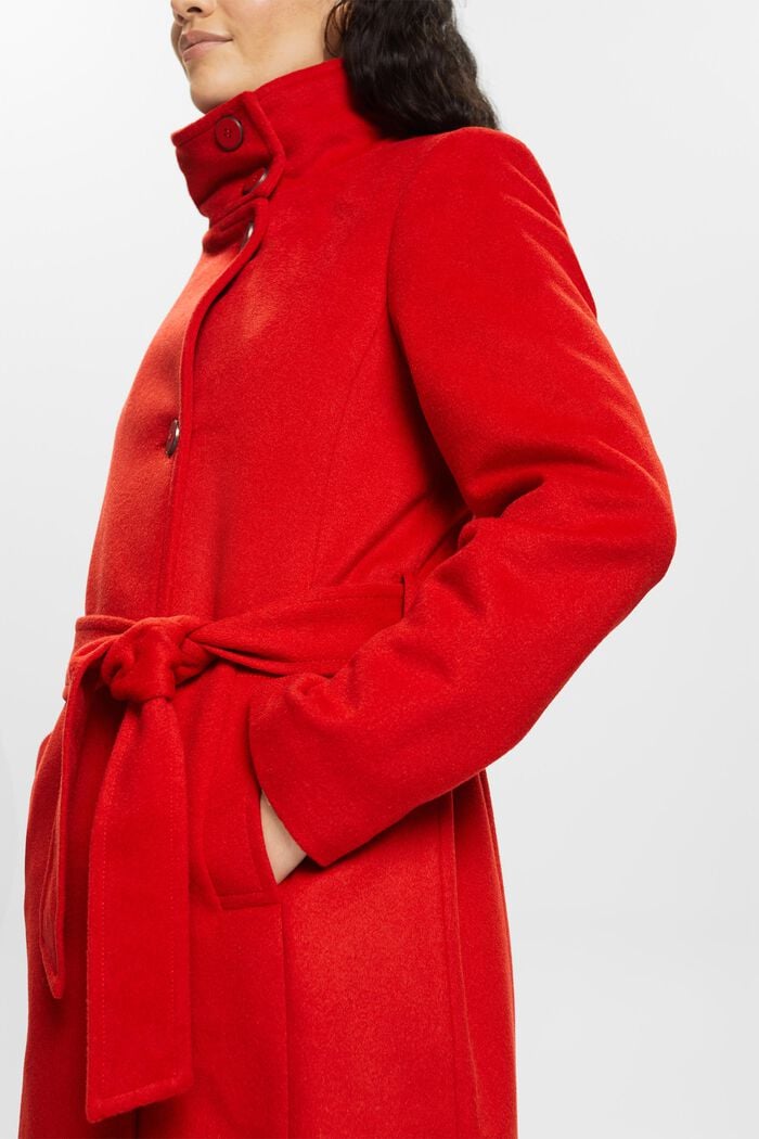 Recycelt: Mantel aus Wollmix mit Kaschmir, RED, detail image number 1