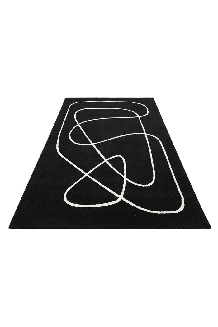 Kurzflor-Teppich mit Art-Dessin, BLACK, detail image number 5