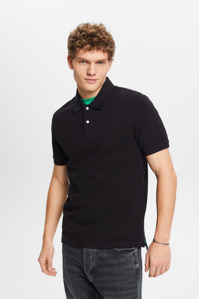 Piqué-Poloshirt, BLACK, detail image number 0