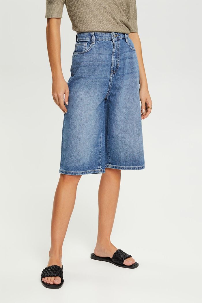 Jeans-Shorts mit verlängertem Bein, BLUE MEDIUM WASHED, detail image number 0