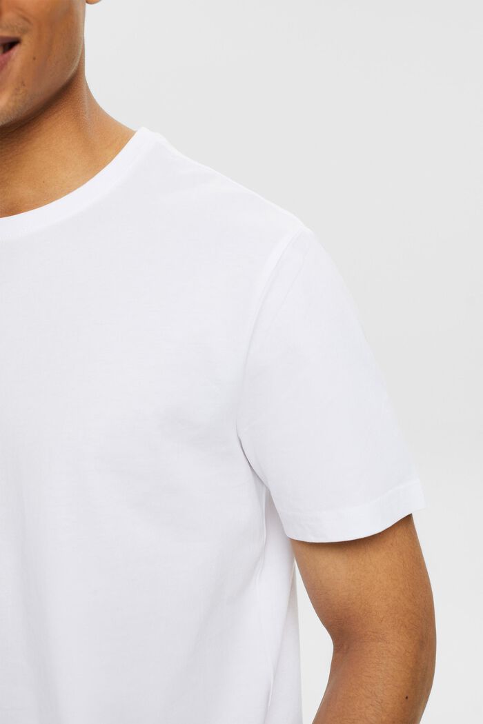 Kurzärmliges T-Shirt mit Rundhalsausschnitt, WHITE, detail image number 3