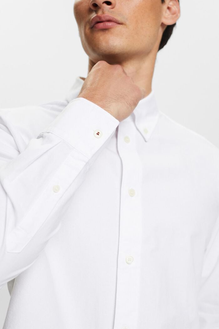 Button-Down-Hemd aus Baumwollpopeline, WHITE, detail image number 3