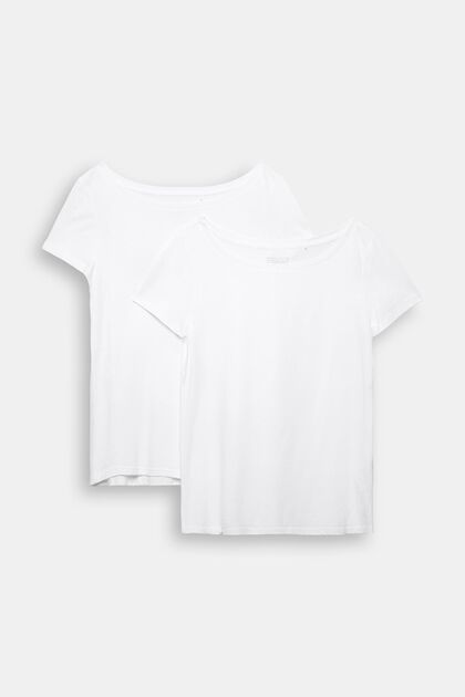 2er-Pack: Basic-T-Shirt, Bio-Baumwoll-Mix, WHITE, overview